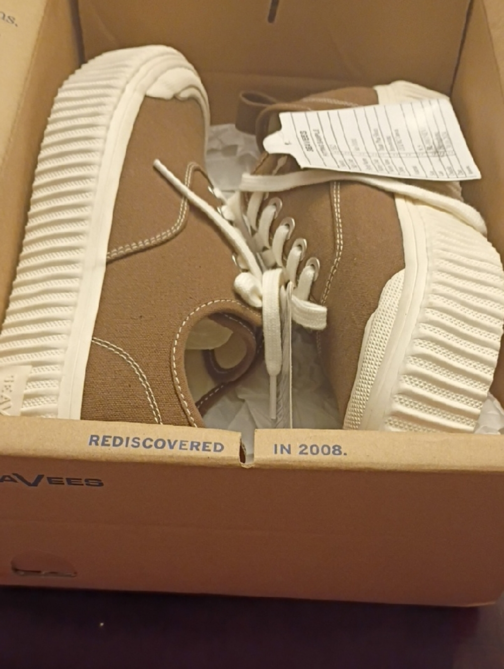 SeaVees Brown Canvas Low-Top Sneakers with White Sole